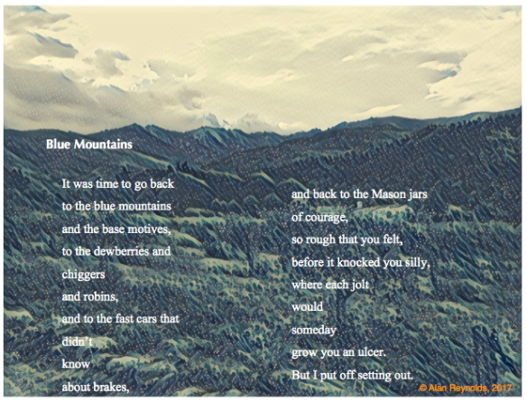 Blue Mountains poem postcard larger
